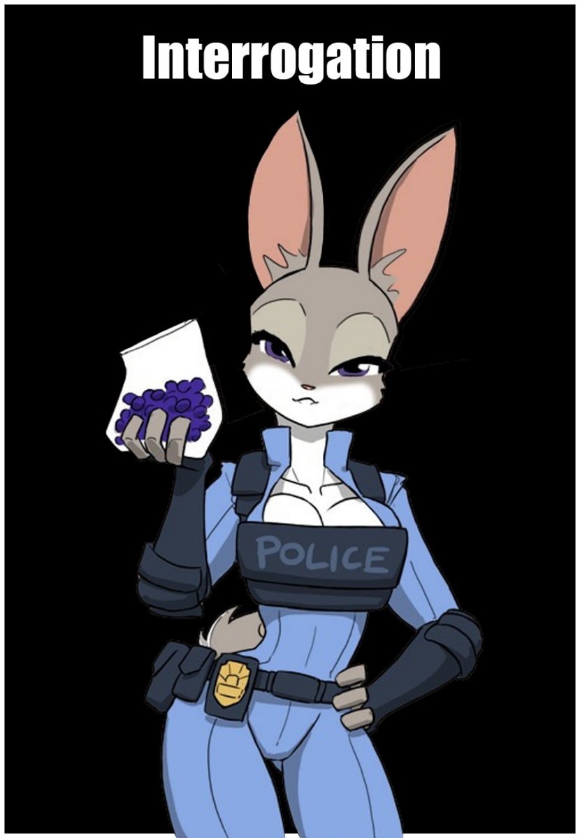 Допрос Ника Уайлда грудастой крольчихой с пристрастием - порно комикс Зверополис